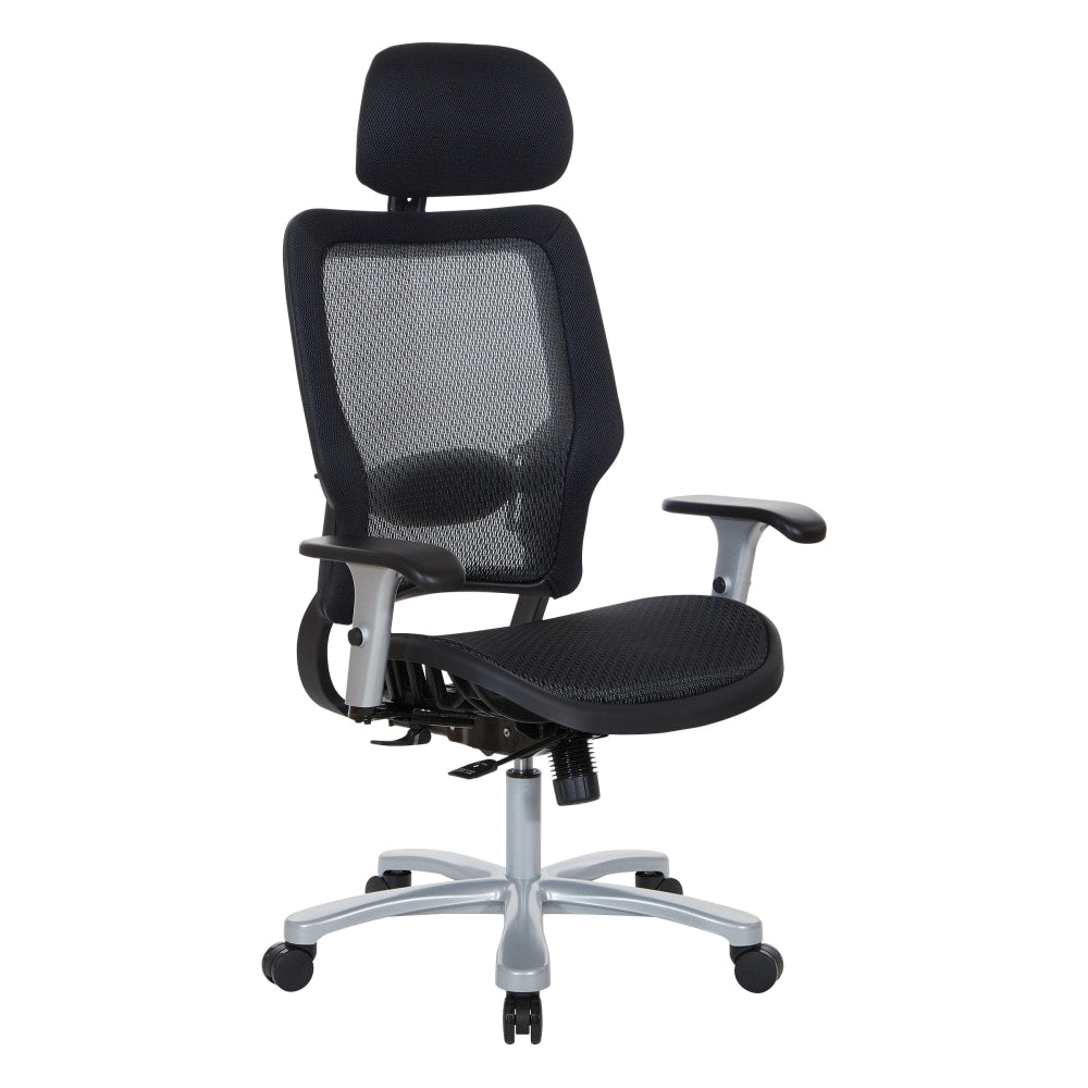 Office Star Space Seating 63 Series Air Grid Big And Tall Ergonomic Chair, Black/Silver