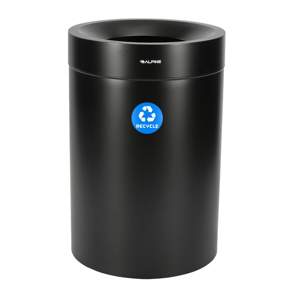 Alpine Industries Stainless Steel Recycling Can, 50 Gallon, Black