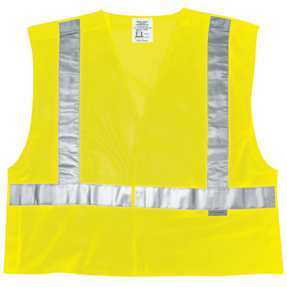 MCR Safety Luminator Class II Tear Away Safety Vests, X Large, Fluorescent Lime