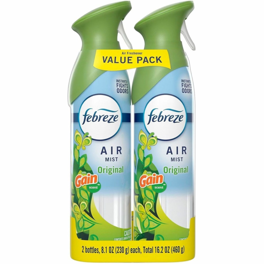 Febreze Air Mist Air Freshener Spray - Spray - 8.1 fl oz (0.3 quart) - Gain Original - Odor Neutralizer, Long Lasting - 2/Pack - 3 / Carton
