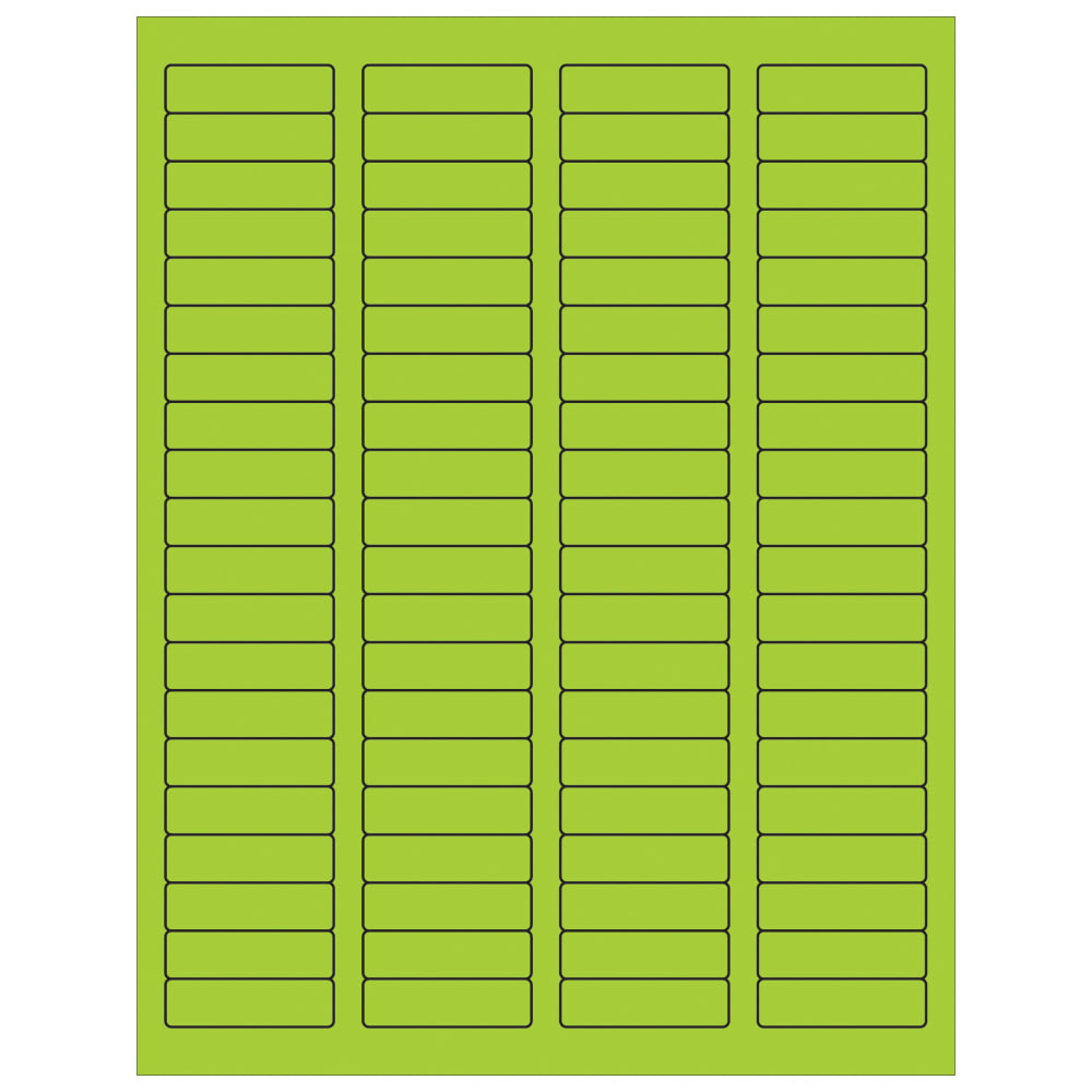 Tape Logic Permanent Labels, LL170GN, Rectangle, 1 3/4in x 1/2in, Fluorescent Green, Case Of 8,000
