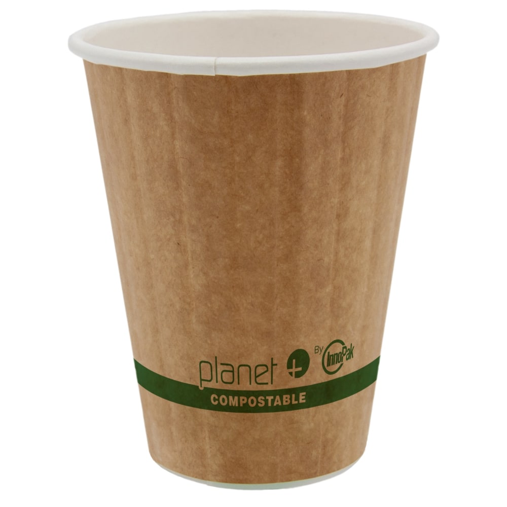 StalkMarket Planet+ Compostable Hot Cups, Double Wall, 8 Oz, Brown, Pack Of 1,000 Cups