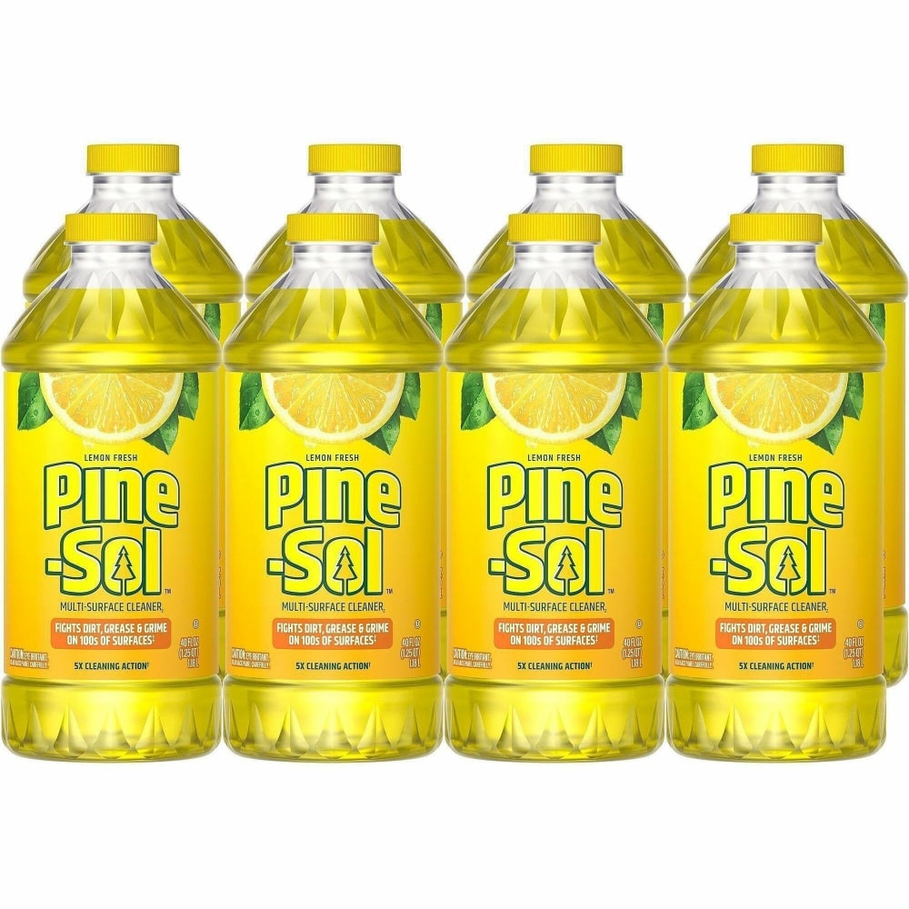 Pine-Sol Multi-Surface Cleaner , Concentrate, Liquid, 40 fl oz, Lemon Fresh Scent, Case of 8 - 60165CT