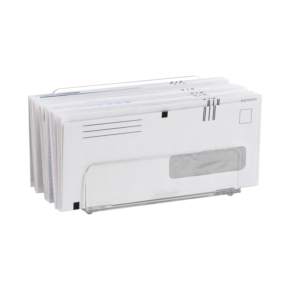 Mind Reader Acrylic 3-Tier Desktop Mail Sorter, 4inH x 4inW x 7inD, Clear