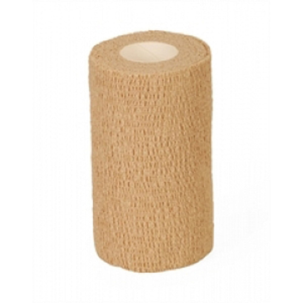Medline Caring Non-Sterile Self-Adherent Elastic Wraps, 6in x 5 Yd., Tan, Pack Of 12