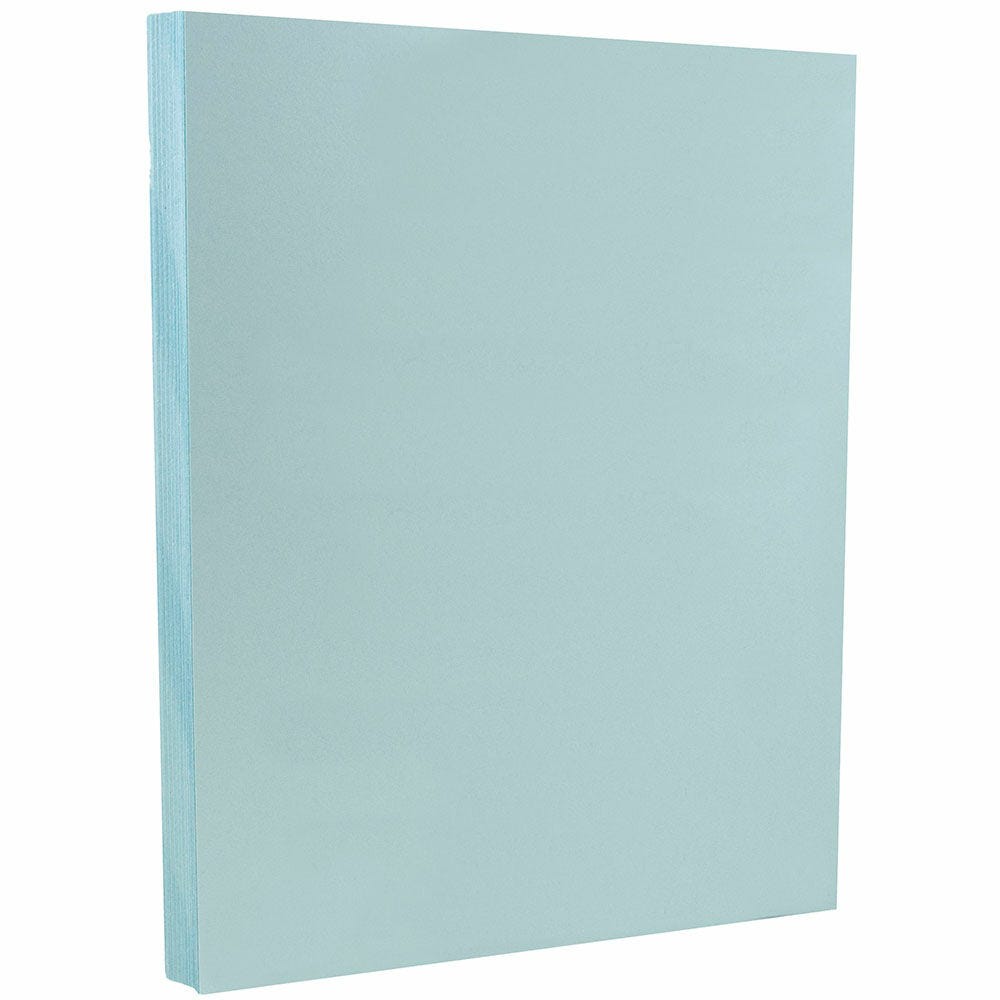 JAM Paper Vellum Bristol Card Stock, Pool Blue, Letter (8.5in x 11in), Pack Of 50