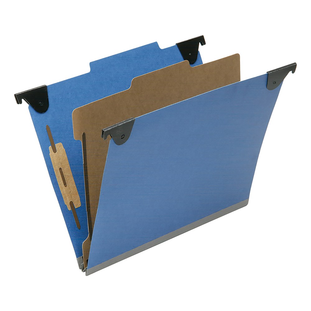 SKILCRAFT 2/5 Tab Cut Letter  Hanging Folder, 1in Folder Capacity - 8 1/2inx11in, Top Tab Position, 1 Divider, Pack of 10 - NSN6816248