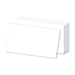 Office Depot Brand Blank Index Cards, 3in x 5in, White, Pack Of 100