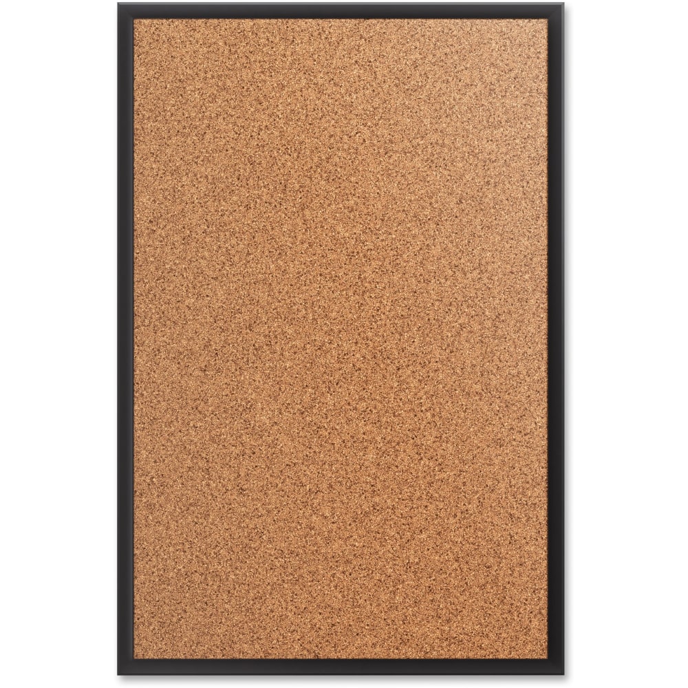 Quartet Classic Cork Bulletin Board, 48in x 36in, Aluminum Frame With Black Finish