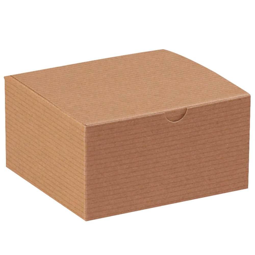 Office Depot Brand Gift Boxes, 5inL x 5inW x 3inH, 100% Recycled, Kraft, Case Of 100