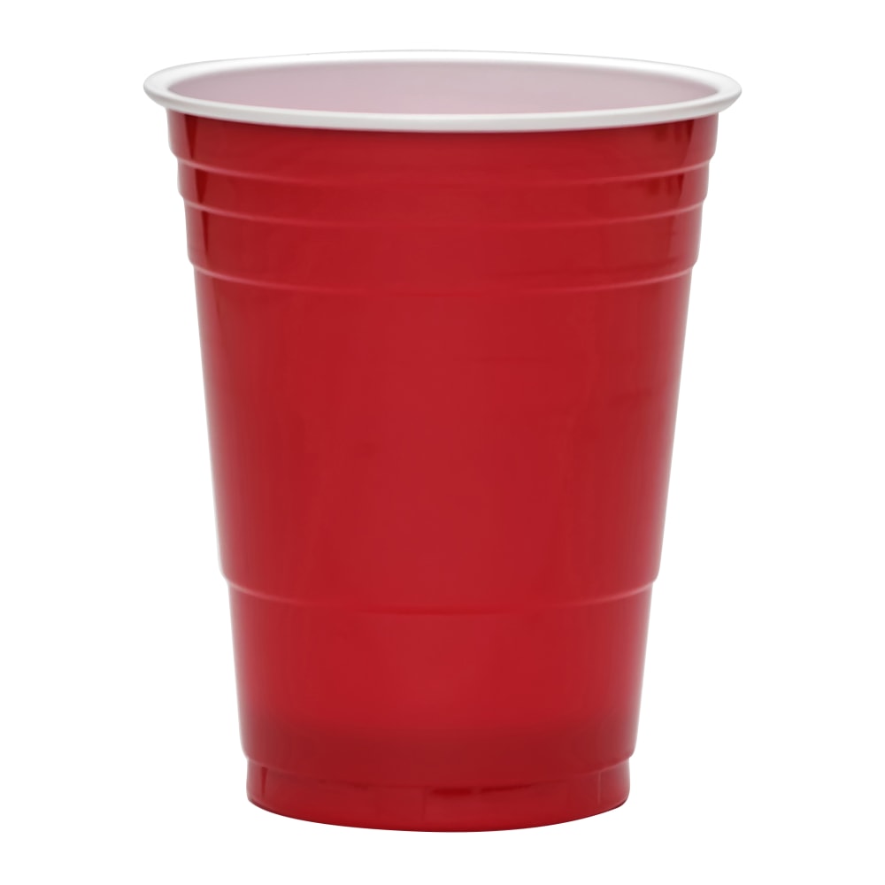 Highmark Plastic Cups, 18 oz, Red, Pack Of 50