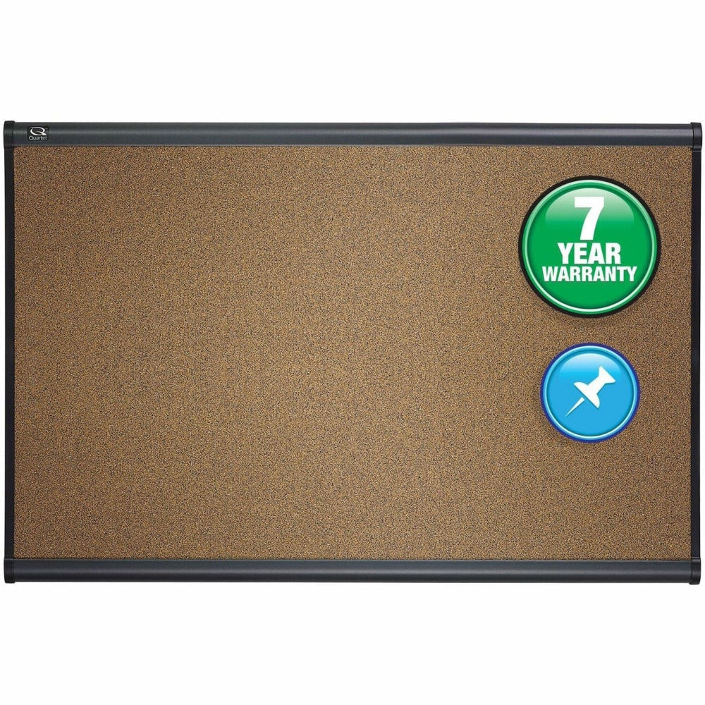 Quartet Select Prestige Color Cork Bulletin Board, 48in x 72in, Aluminum Frame With Graphite Finish