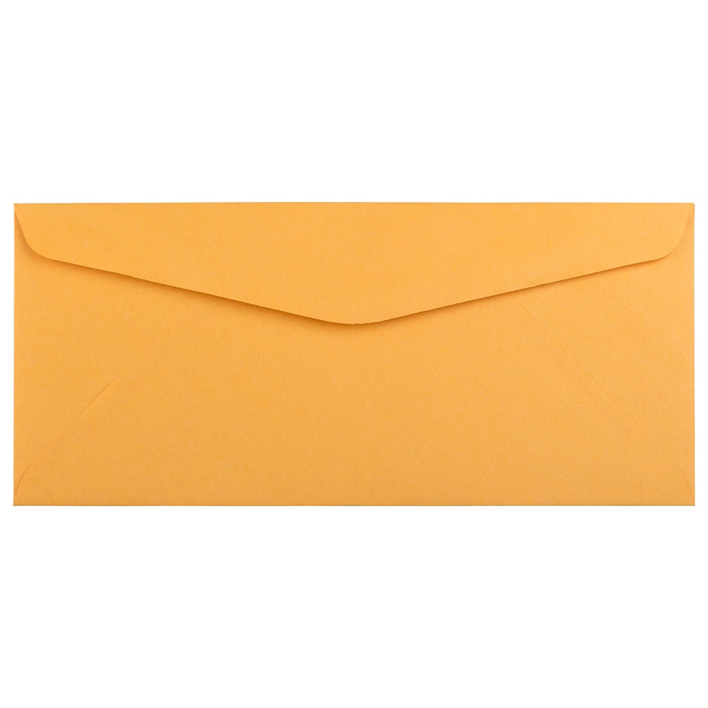 JAM PAPER #10 Business Commercial Envelopes, 4 1/8in x 9 1/2in, Brown Kraft Manila, Pack Of 25