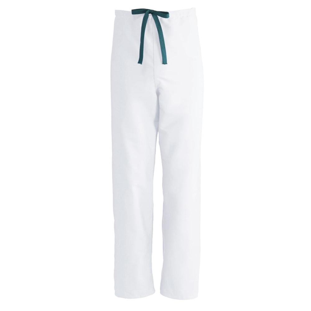 Medline ComfortEase Unisex Reversible Drawstring Scrub Pants, 4X, White