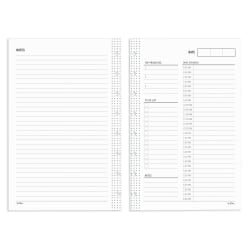 TUL Discbound Undated Daily Refill Pages, Junior Size, 2 Pages Per Day, 50 Sheets