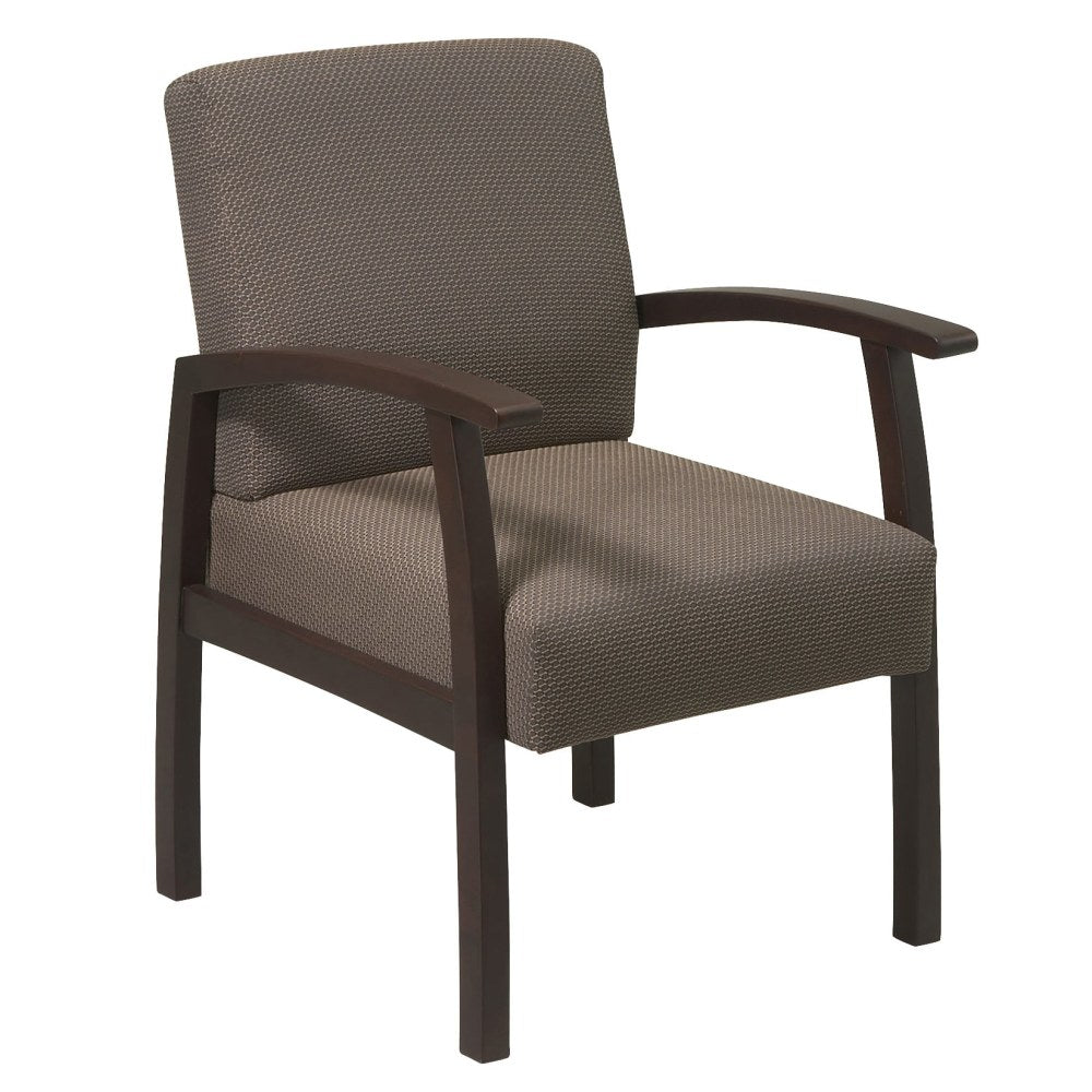 Lorell Deluxe Guest Chair, Taupe/Espresso