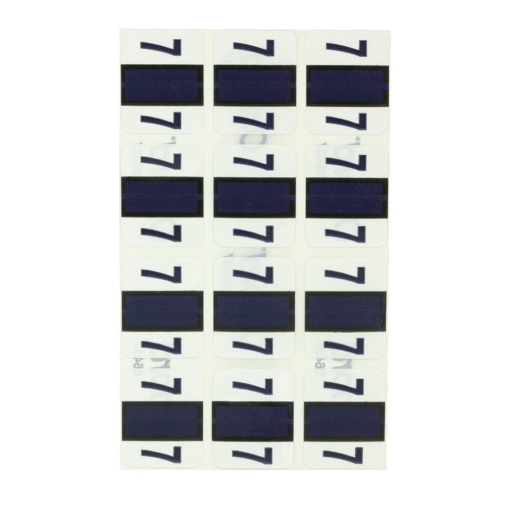 Pendaflex Color-Coded End-Tab Numeric Labels, 6437, #7, 1 1/4in x 1in, Purple, Pack Of 120