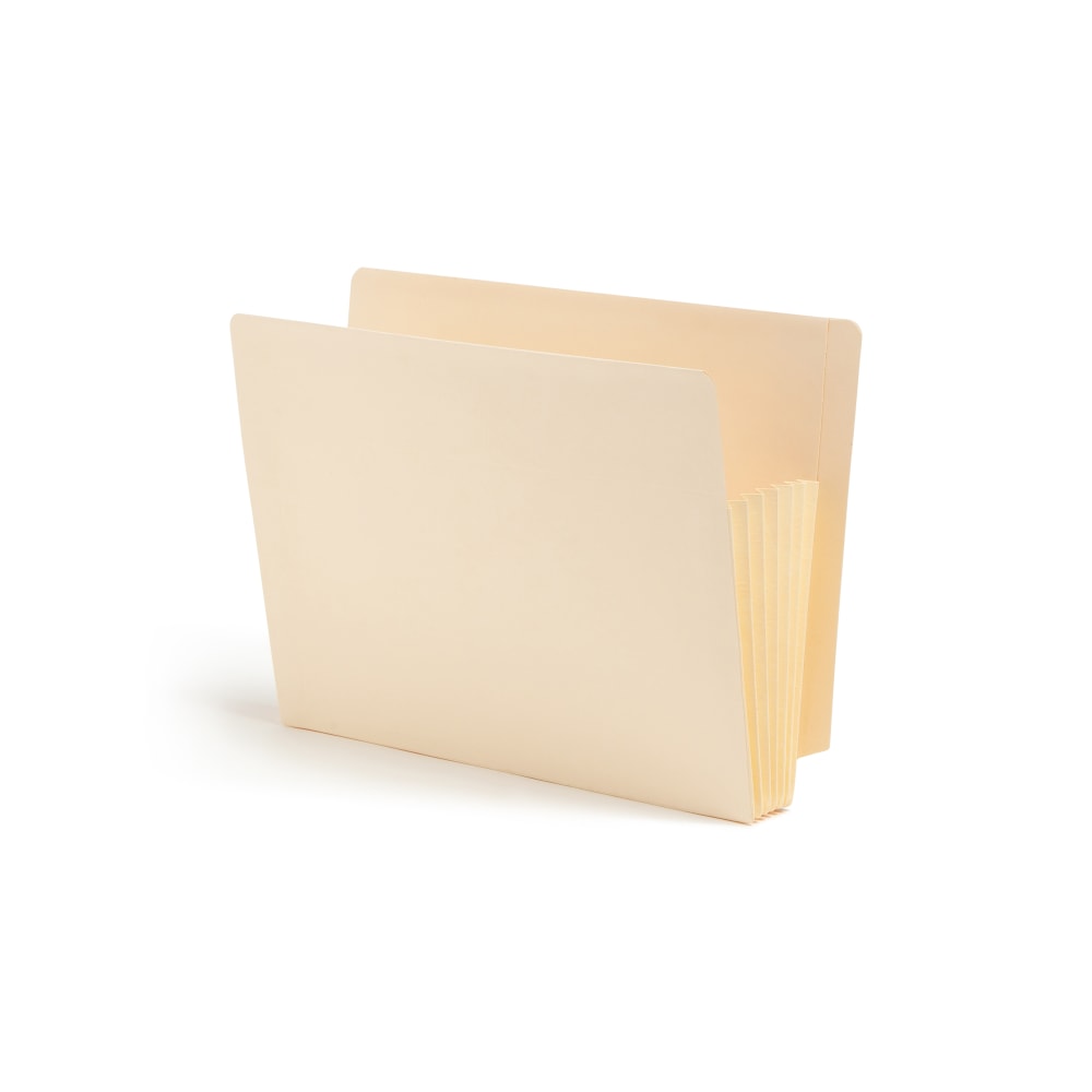 Smead TUFF End-Tab File Pockets, 5 1/4in Expansion, Letter Size, Manila, Box Of 10