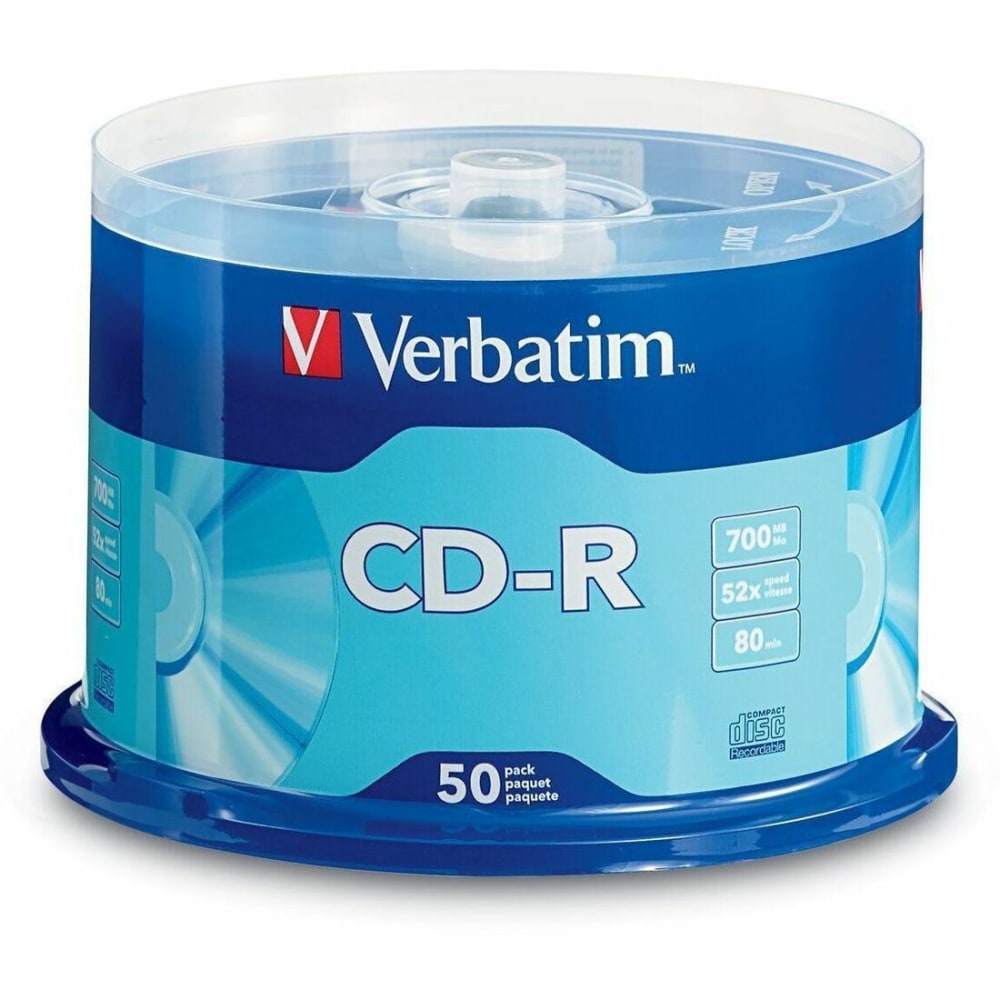 Verbatim CD-R Spindle, 700MB, Pack of 50