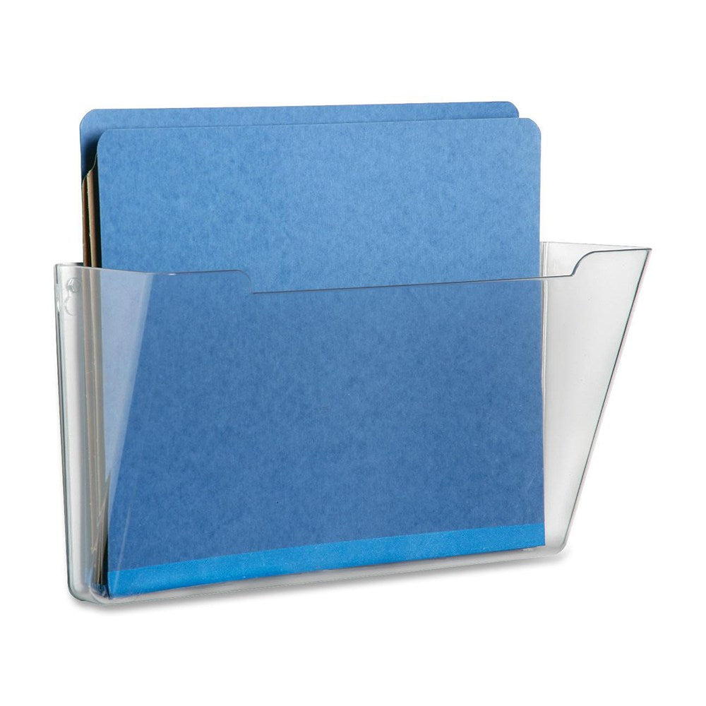 SKILCRAFT 7520-01-582-7273 Vertical Wall Hanging File, 7.3inH x 13.5inW x 4inD, Wall Mountable, Clear, Polystyrene, 1 / Each