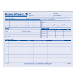 Adams Employee Record Folders, 9 1/2in x 11 3/4in, Folded, Pack Of 20