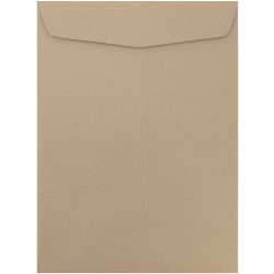 JAM Paper Open-End 10in x 13in Catalog Envelopes, Gummed Closure, 100% Recycled, Brown, Pack Of 10