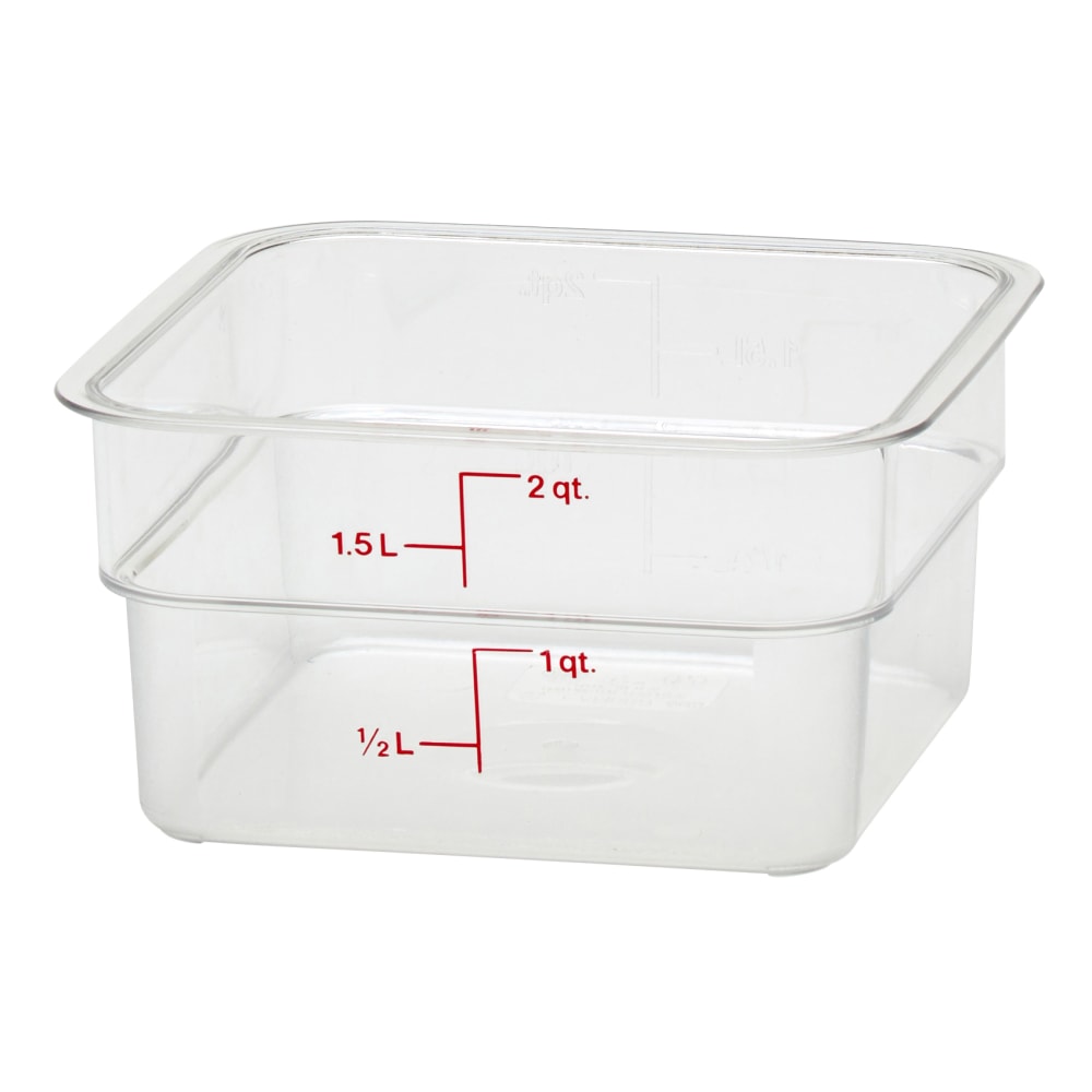 Cambro Camwear 2-Quart CamSquare Storage Containers, Clear, Set Of 6 Containers