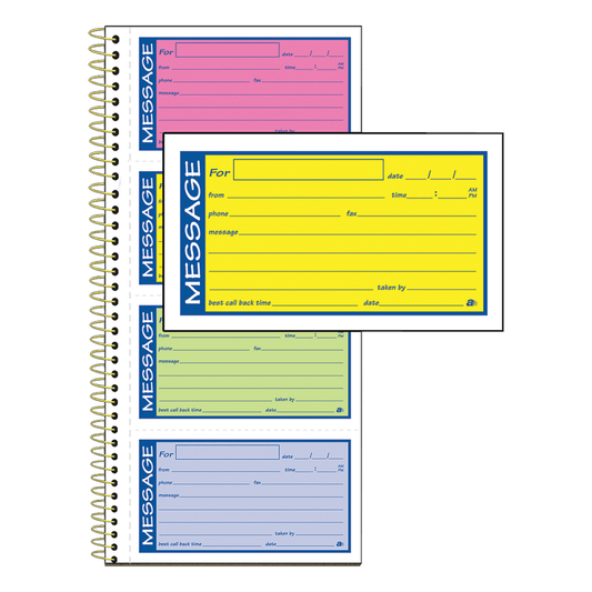 Adams High-Impact Phone Message Book, Neon Colors, Book Of 200 Messages