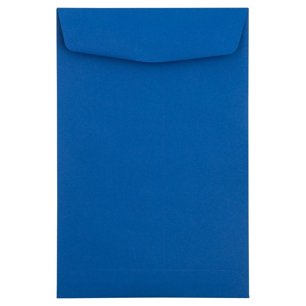 JAM Paper Open-End 6in x 9in Catalog Envelopes, Gummed Seal, Presidential Blue, Pack Of 10