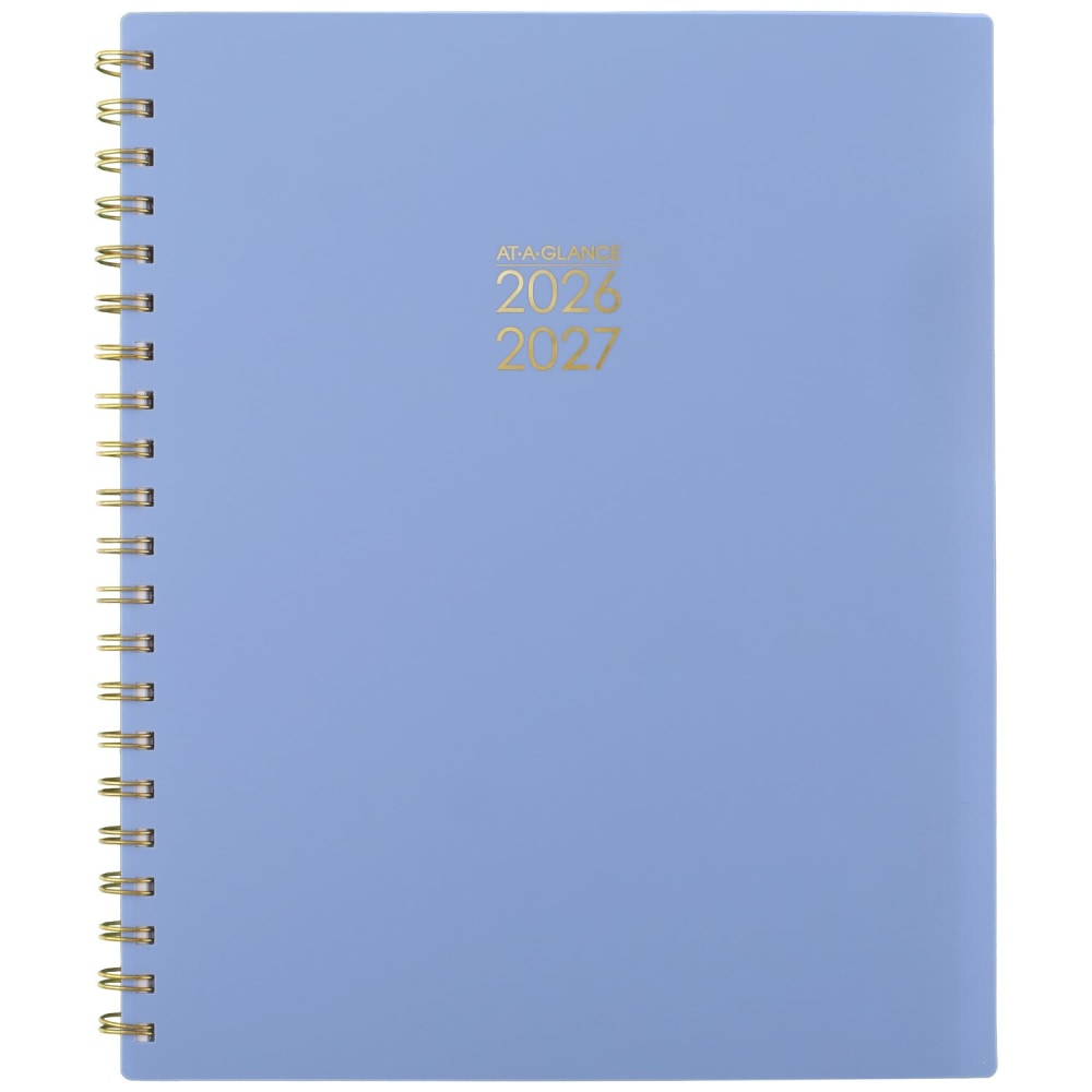 AT-A-GLANCE Harmony Academic 2026-2027 Weekly Monthly Planner, Blue Aura, Large, 8 1/2in x 11in