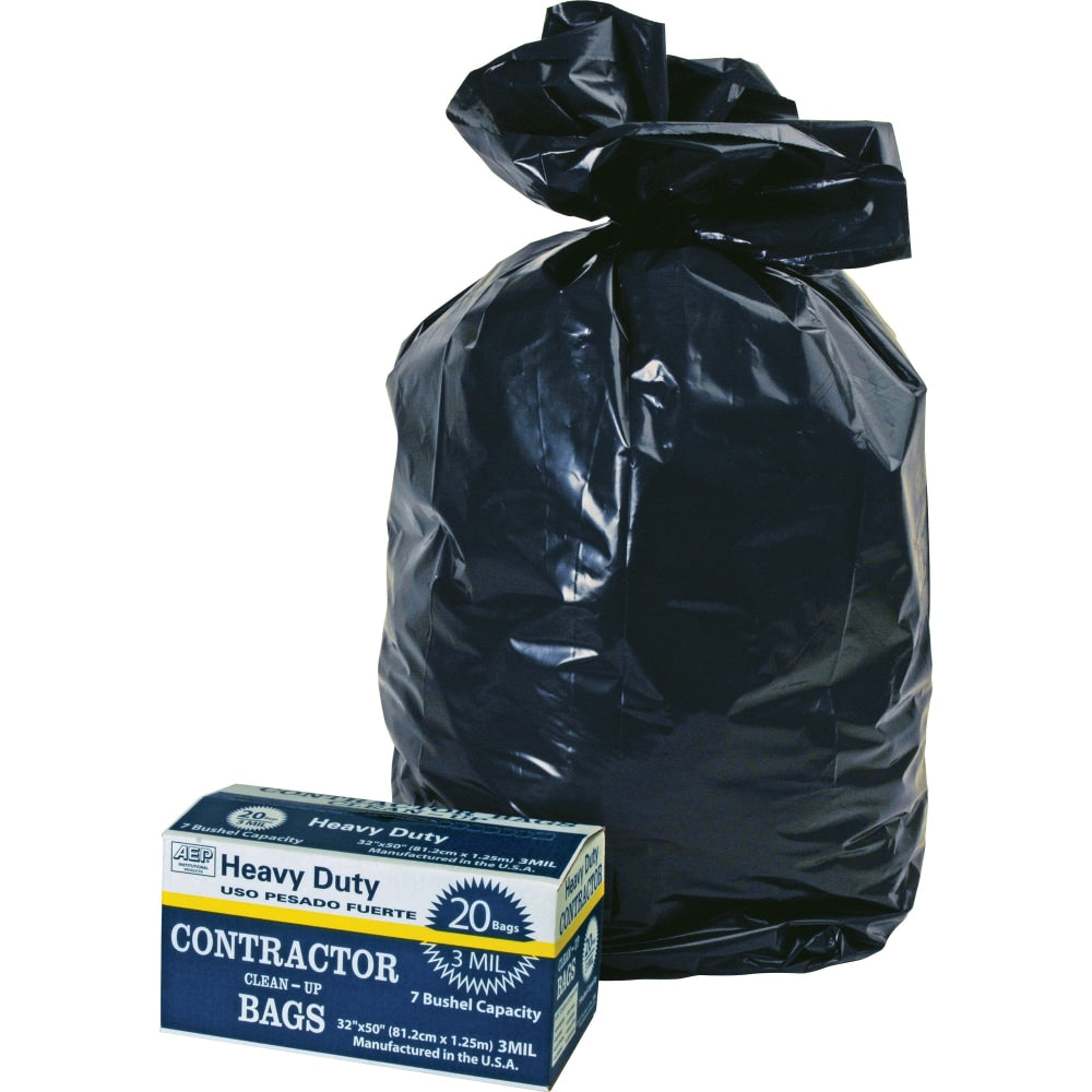 Webster Contractor - Trash bag - 65.3 gal - black - pack of 20