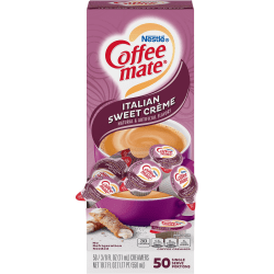 Nestle Coffee-mate Liquid Creamer, Italian Sweet Creme Flavor, 0.375 Oz Single Serve, 50/Pack