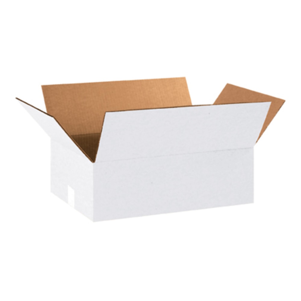 Partners Brand White Corrugated Boxes 18in x 12in x 6in, Bundle of 25