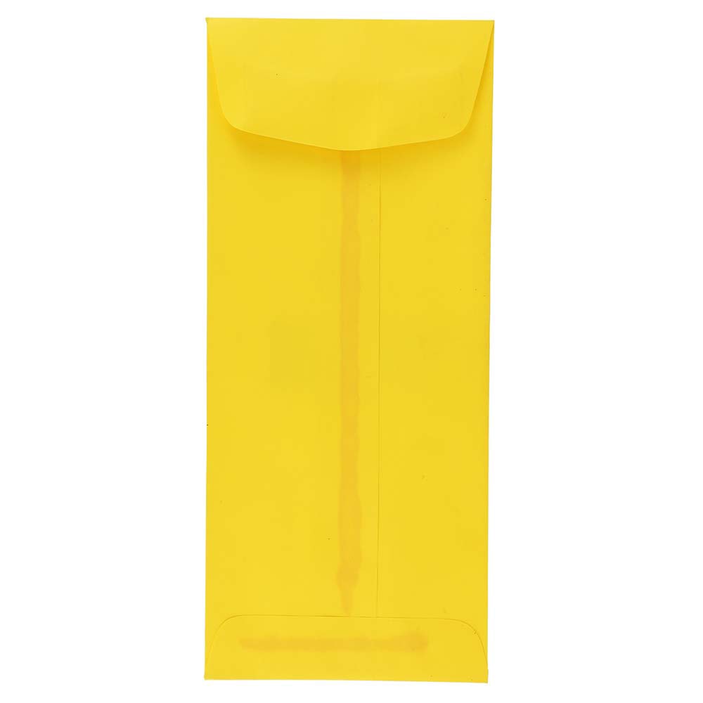 JAM Paper #10 Policy Envelopes, Gummed Seal, 30% Recycled, Yellow, Pack Of 25