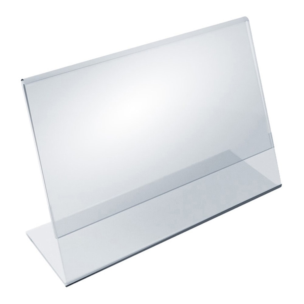 Azar Displays Acrylic L-Shaped Sign Holders, 5 1/2in x 8 1/2in, Clear, Pack Of 10