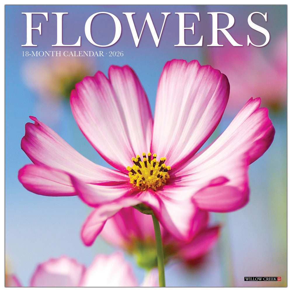 2026 Willow Creek Press Art & Design Monthly Wall Calendar, 12in x 12in, Flowers, January To December, 51139