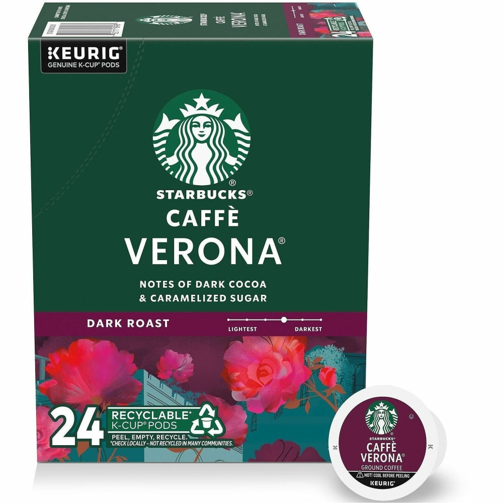 Starbucks Single-Serve Coffee K-Cup, Caffe Verona, Carton Of 24