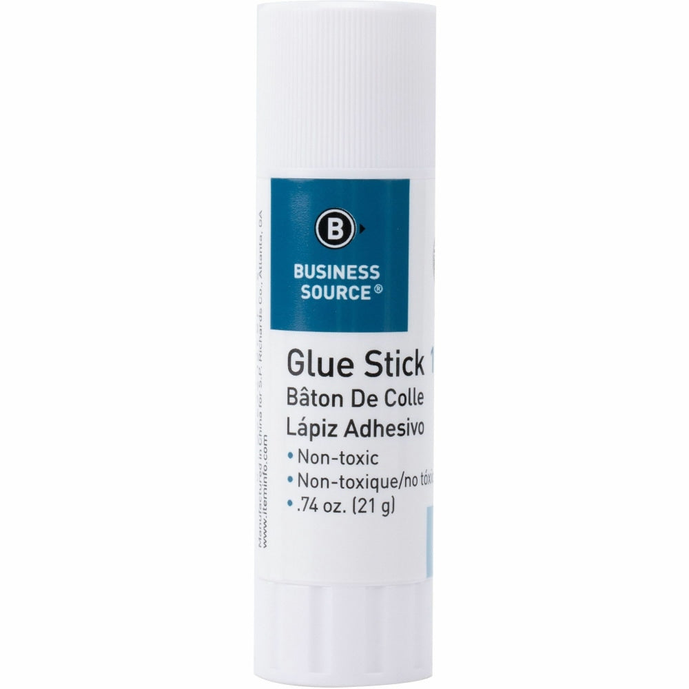 Business Source Glue Stick - 0.74 oz - White - 1 Each