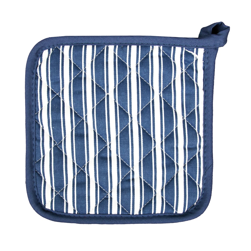 Better Houseware Striped Pot Holder, 7in x 7in, Blue