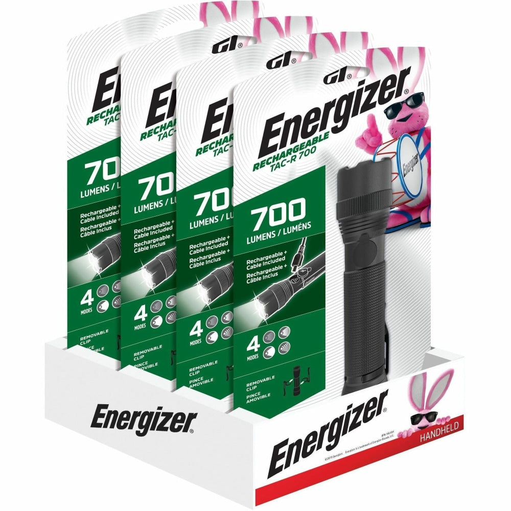 Energizer Rechargeable Tactical Metal Light - LED - 700 lm Lumen - Lithium Ion (Li-Ion) - Battery Rechargeable - ENPMTRL8HD