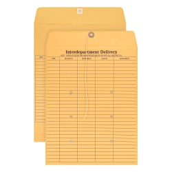 Office Depot Brand Interdepartment Envelopes, 10in x 13in, Brown Kraft, Box Of 100