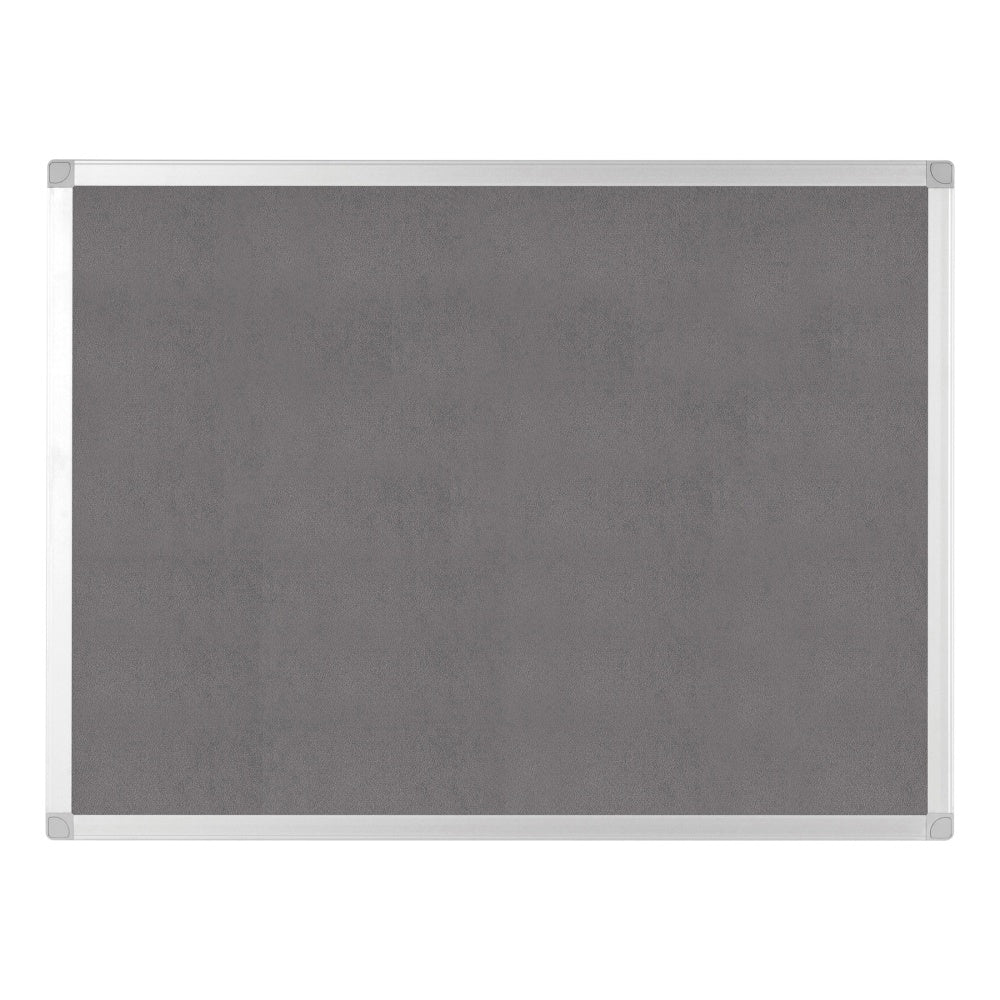 Bi silque Ayda Bulletin Board, 48in x 36in, Aluminum Frame With Silver Finish