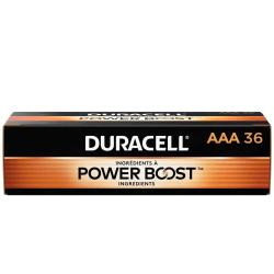 Duracell Coppertop AAA Alkaline Batteries, Box of 36