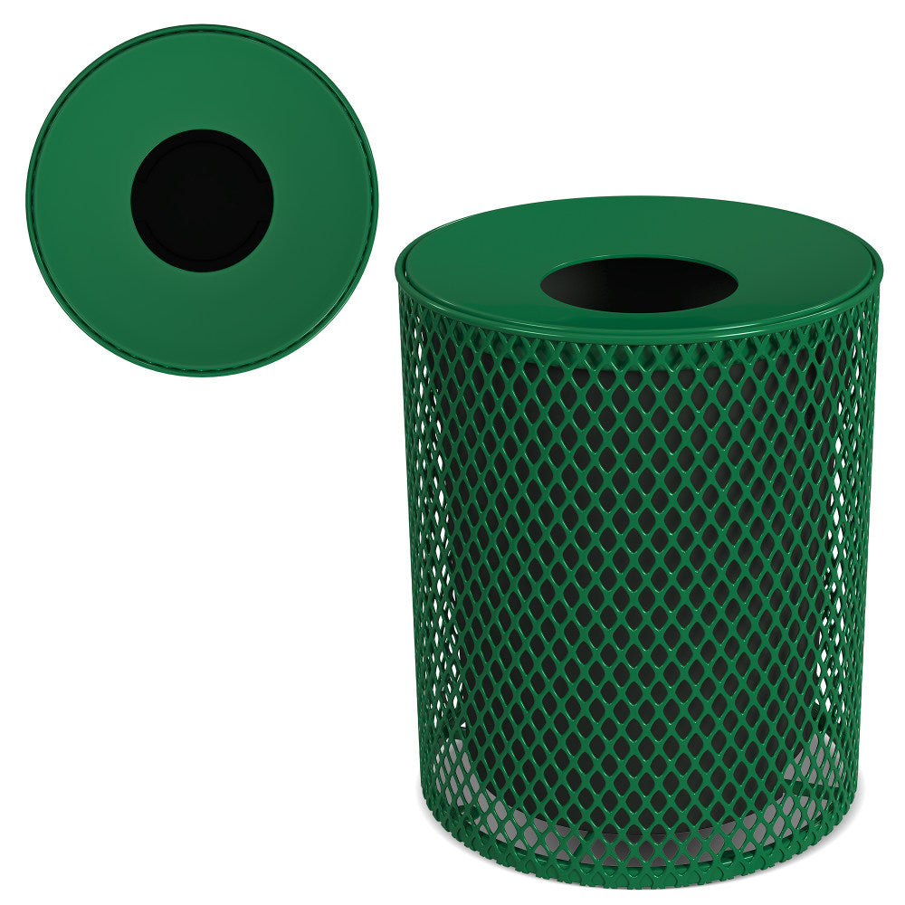 Leisure Craft Expanded Metal Outdoor Receptacle, 32-Gallon, Green