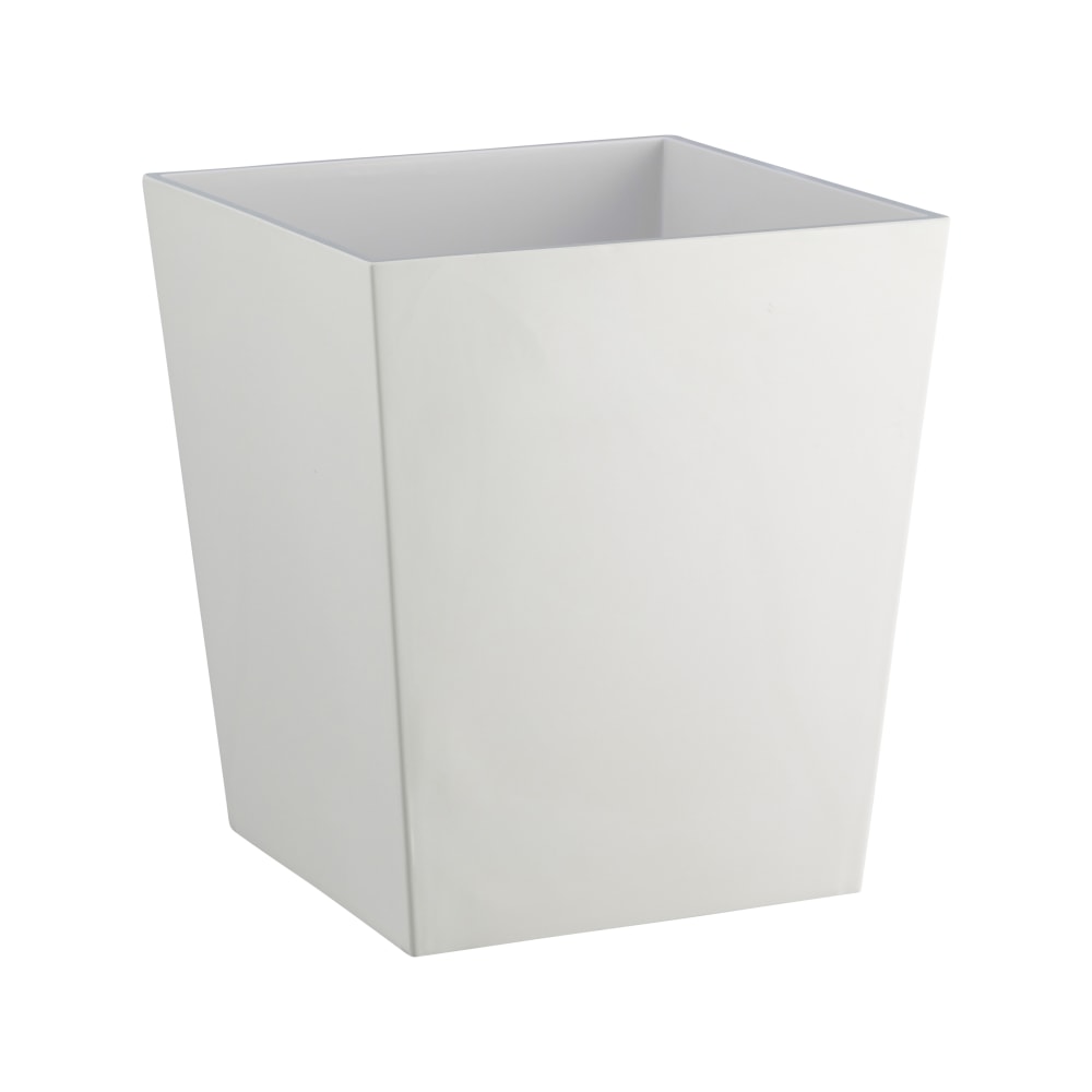 Erwyn Products Form Square Wastebaskets, 8-Quart, White, Set Of 4 Wastebaskets