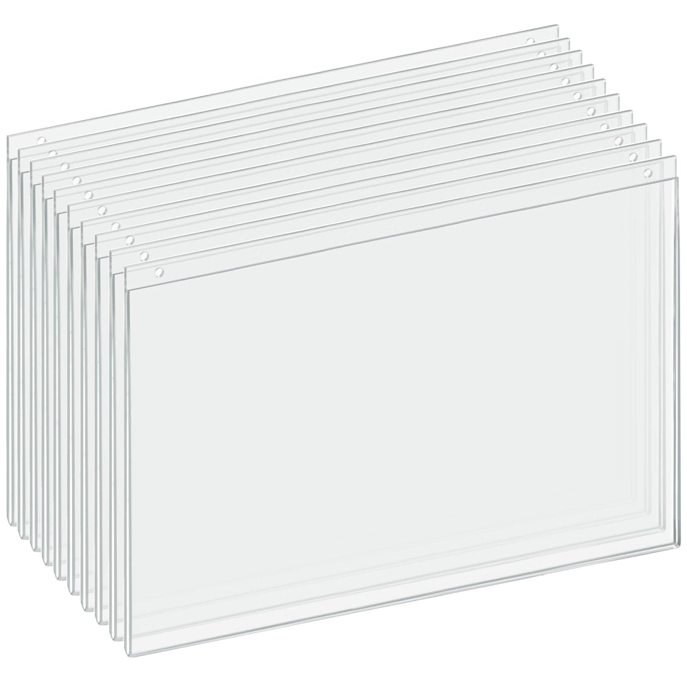 Azar Displays Wall-Mount U-Frame Acrylic Sign Holders, 11in x 17in, Clear, Pack Of 10