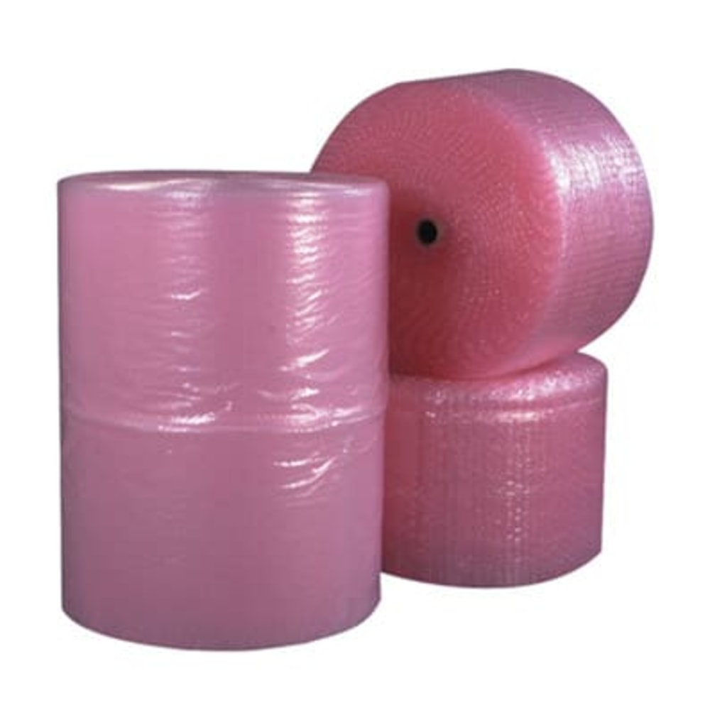 B O X Packaging Anti-Static Air Bubble Rolls, 1/2in x 24in x 250ft, Pink, Pack Of 2