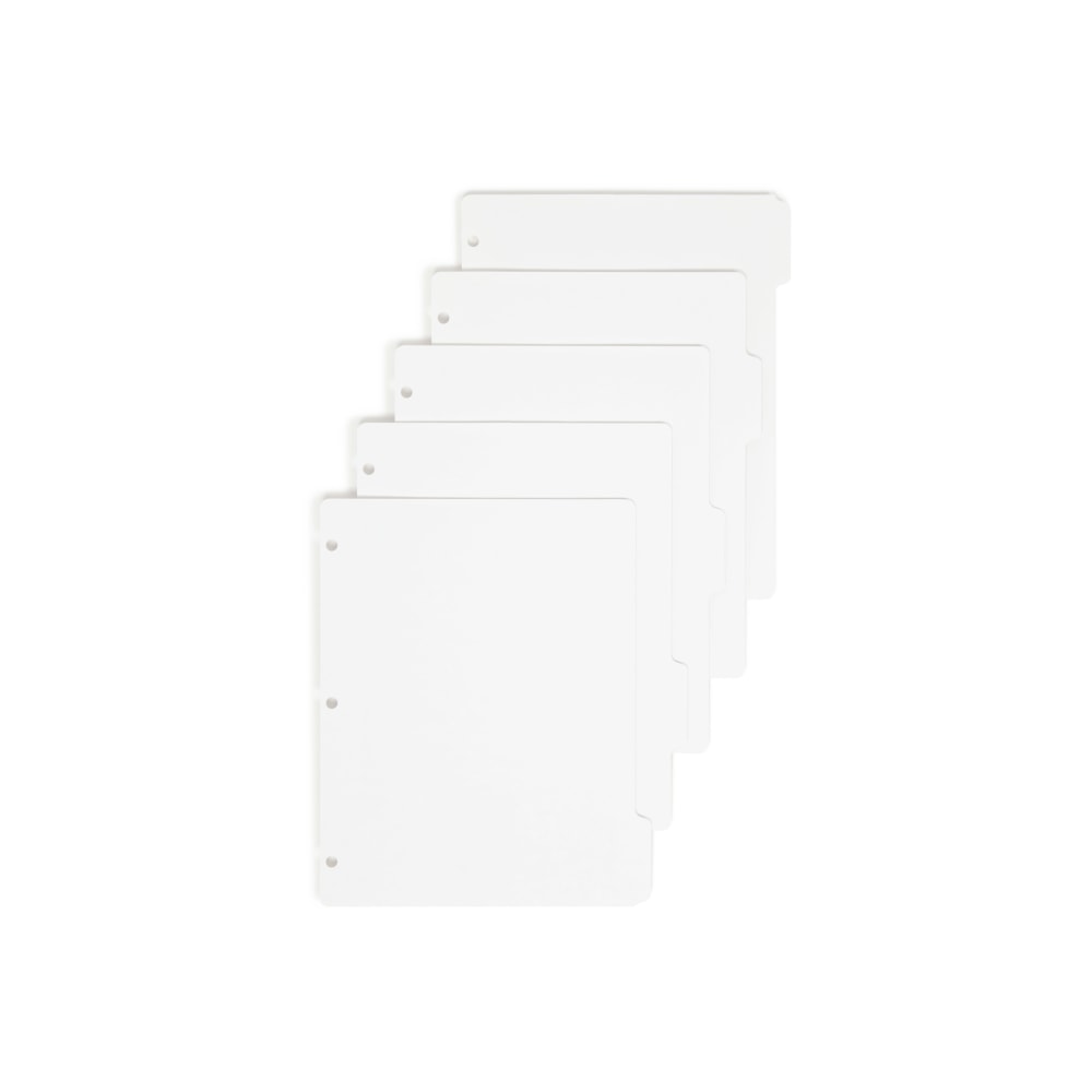 Smead 3-Ring Binder Index Dividers, 5-Tab, 11in x 8 1/2in, White, Pack Of 20 Sets (89415)
