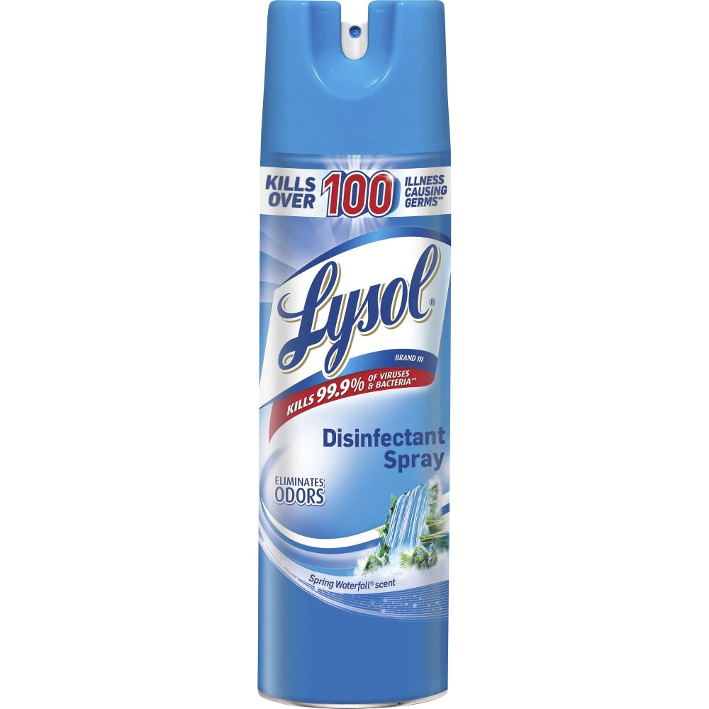 Lysol Spring Waterfall Disinfectant Spray - 19 fl oz (0.6 quart) - Waterfall Scent - Disinfectant, Antibacterial - Clear - 1 Each