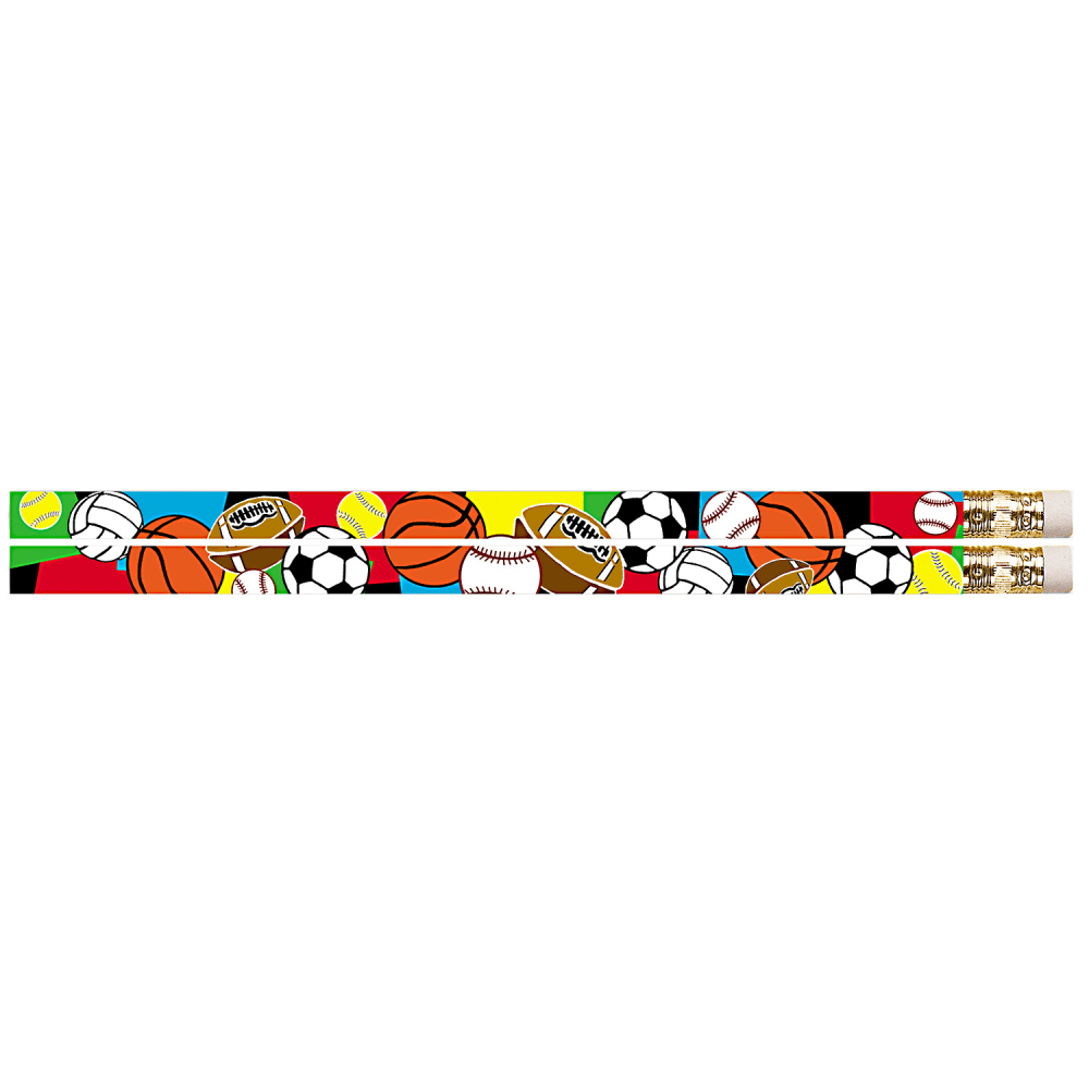 Musgrave Pencil Co. Inc. Motivational Pencils, Super Sports, 12 Pencils Per Pack, Set Of 12 Packs